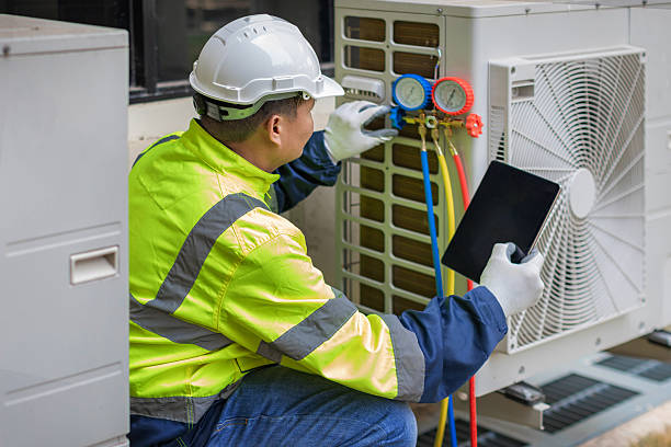 Professional Air Duct Cleaning technician working in Three Bridges, NJ